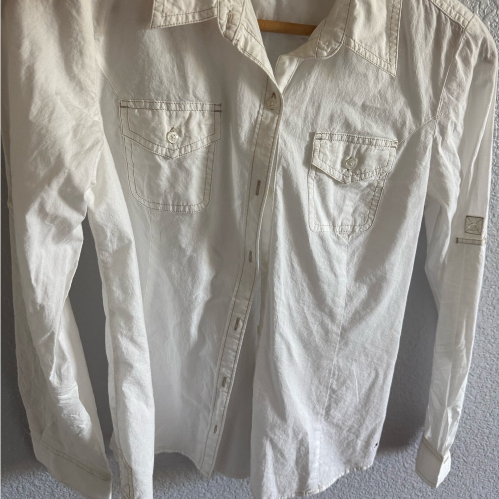 Tommy Hilfiger Men's Cream Button-Down Shirt